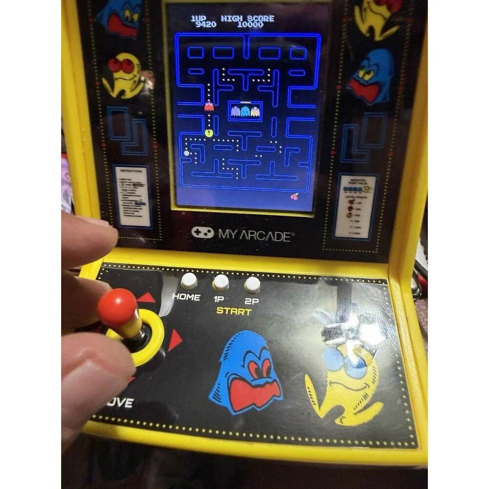 My Arcade Pac-Man Micro Player Mini Retro Arcade Game Tested Working Yellow